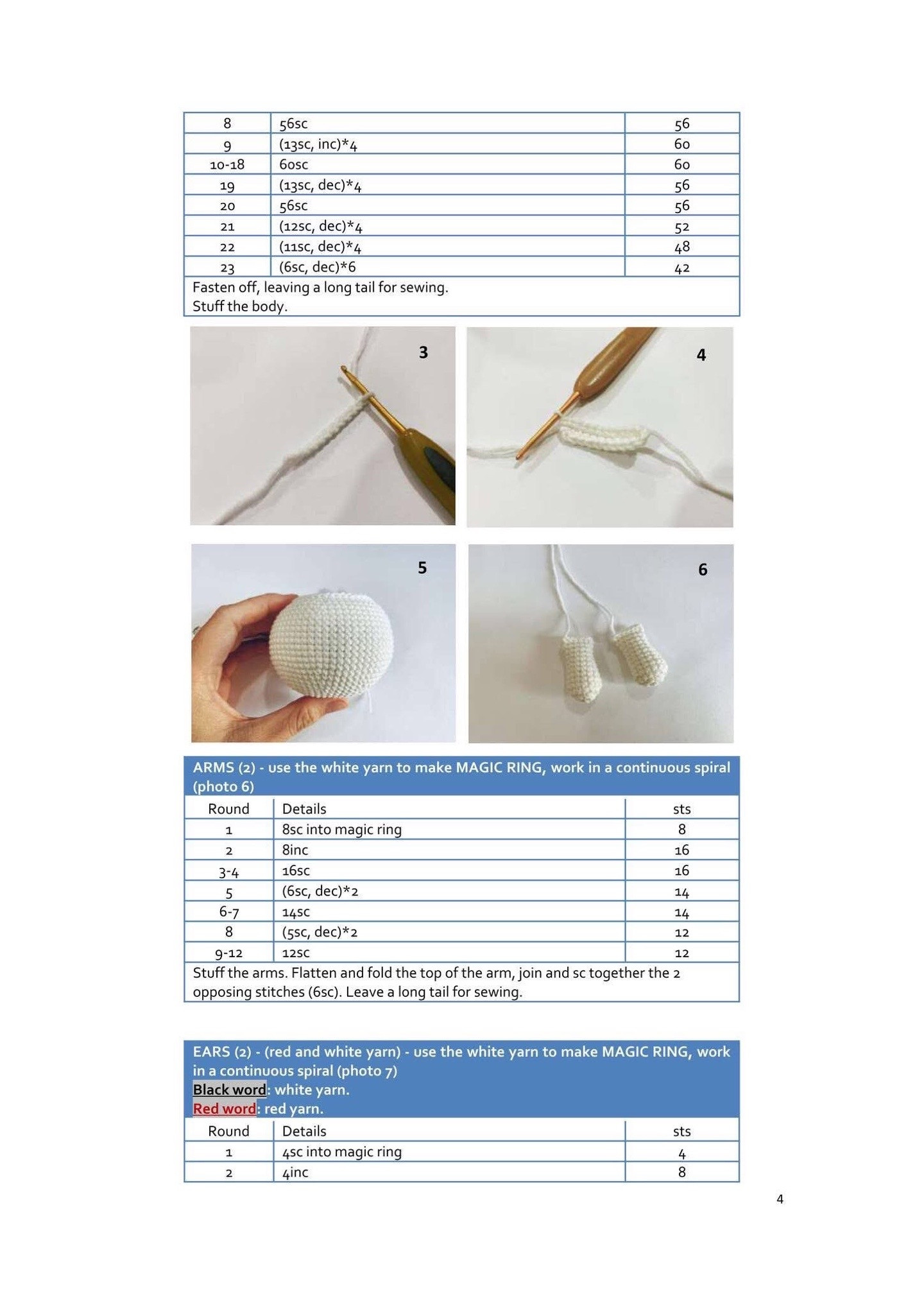 Free Crochet Pattern: Cute White Lucky Cat Amigurumi Doll with Red Skirt