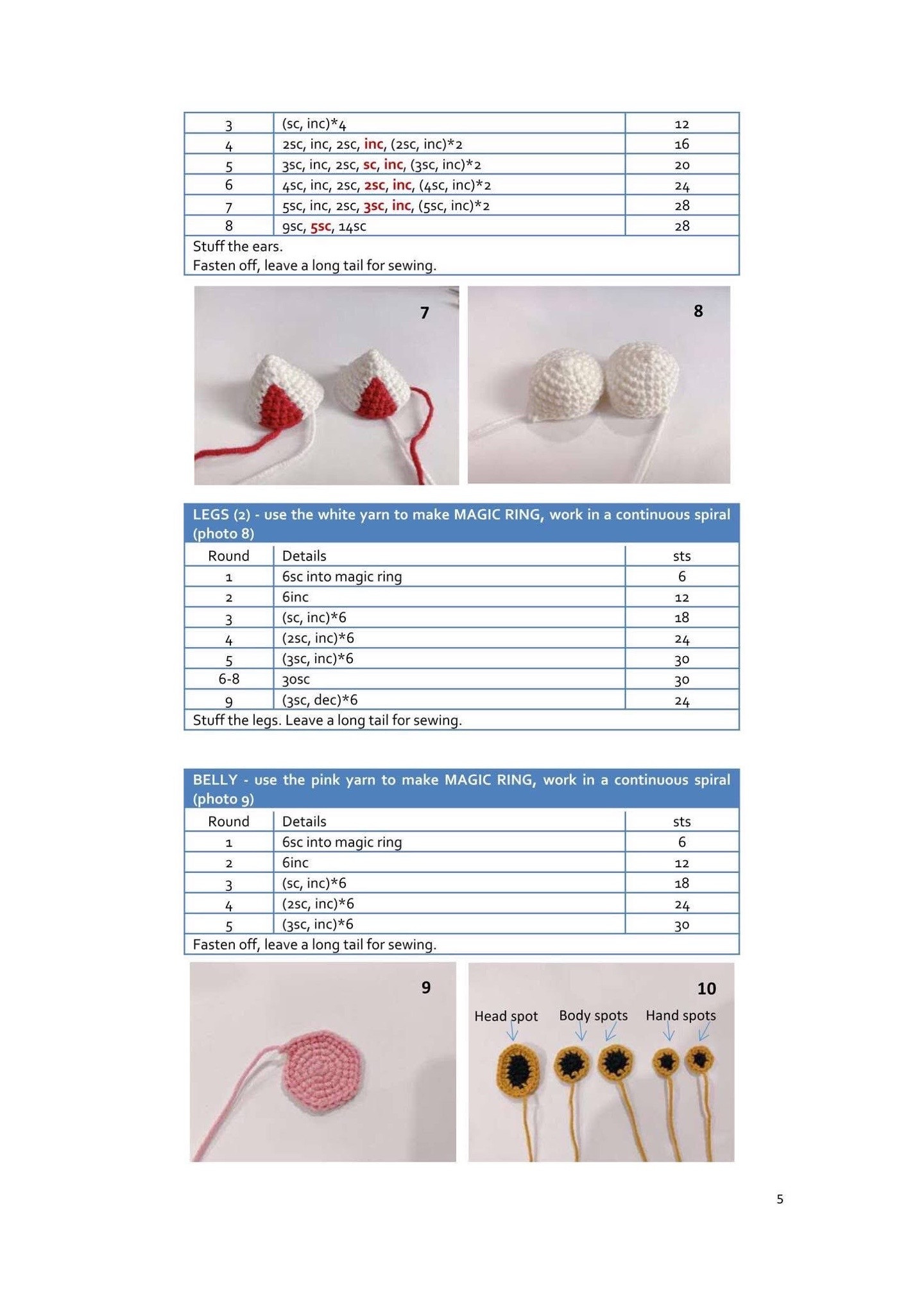 Free Crochet Pattern: Cute White Lucky Cat Amigurumi Doll with Red Skirt