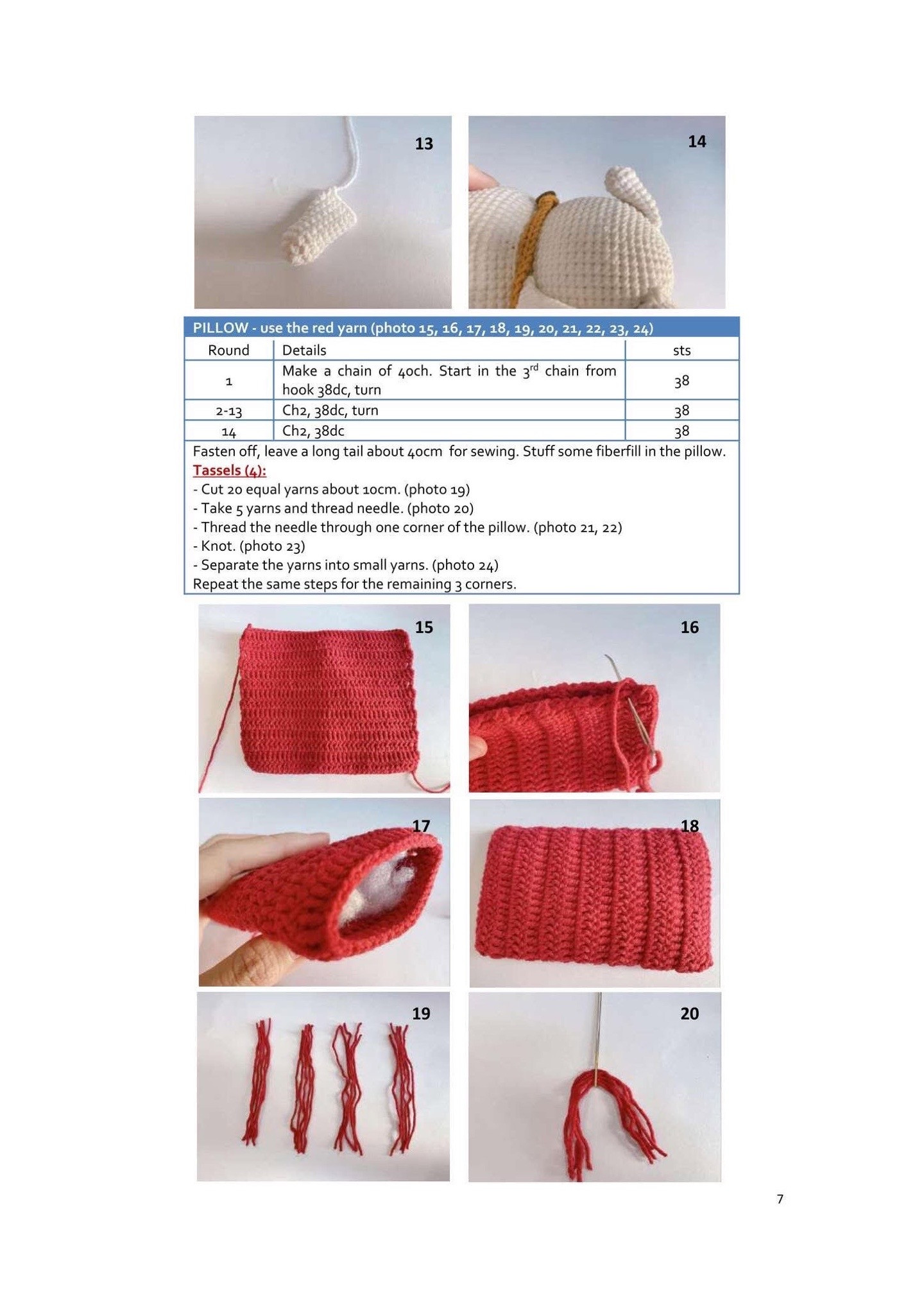 Free Crochet Pattern: Cute White Lucky Cat Amigurumi Doll with Red Skirt