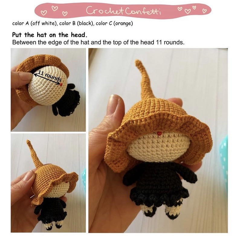 Free Crochet Pattern: Cute Witch Amigurumi Doll Tutorial