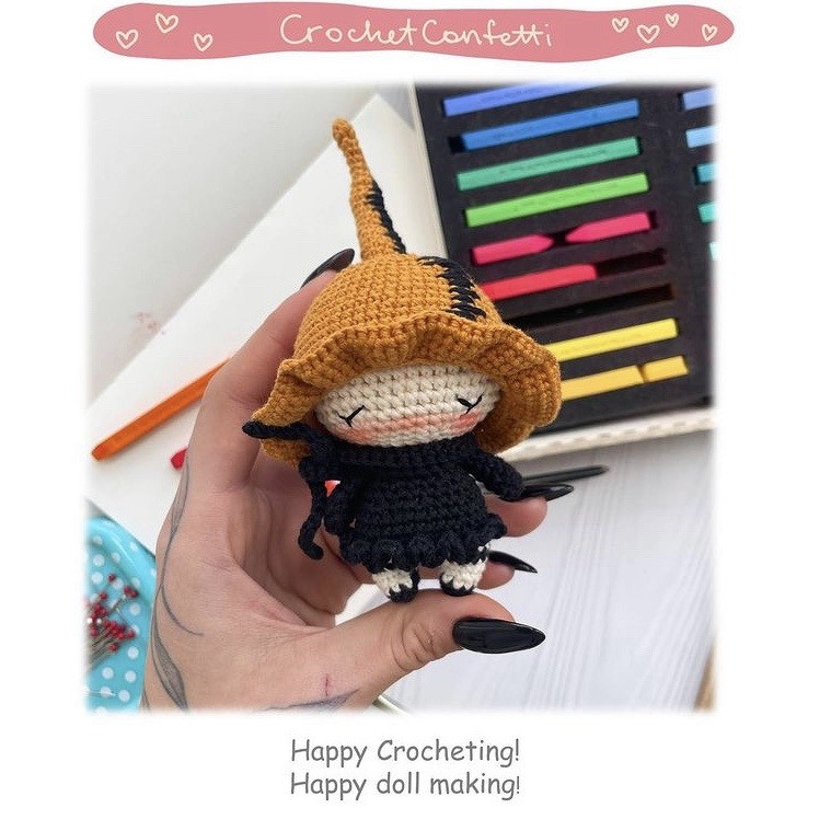 Free Crochet Pattern: Cute Witch Amigurumi Doll Tutorial
