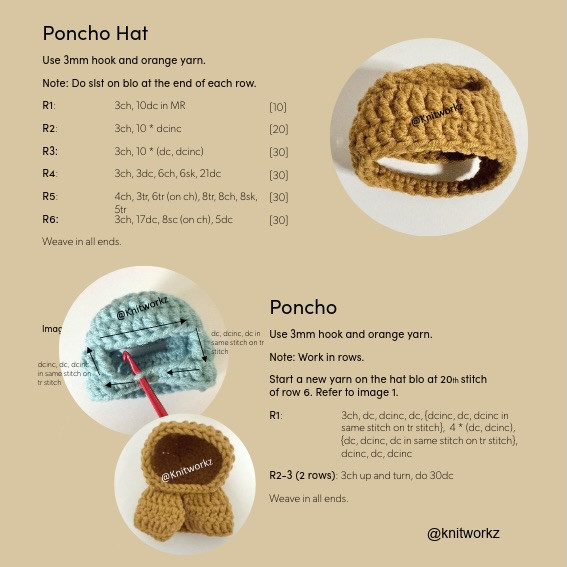 Free Crochet Pattern: Eevee Poncho with Pikachu Amigurumi Doll