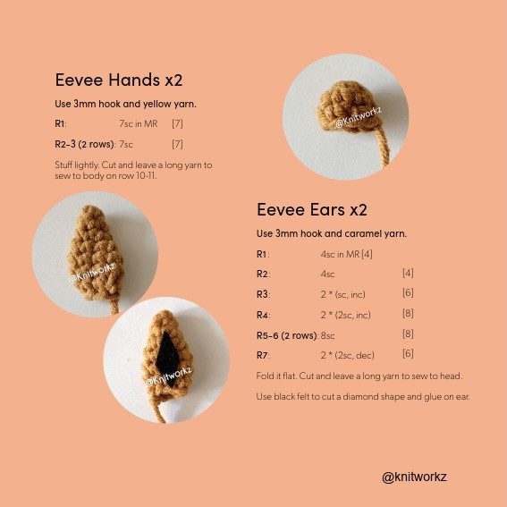 Free Crochet Pattern: Flareon Poncho with Eevee Amigurumi