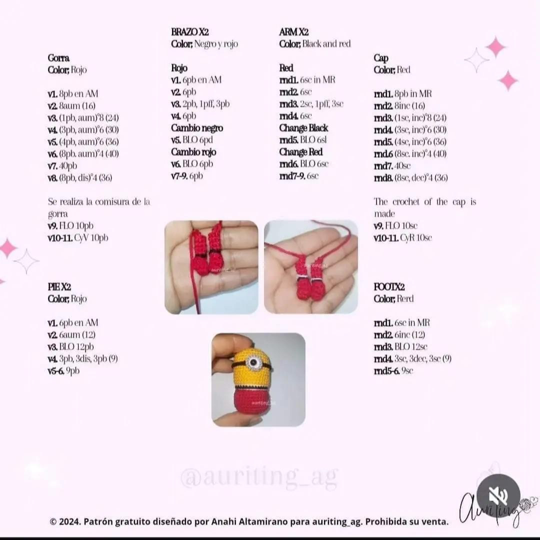 Free Crochet Pattern for Amigurumi Minions Dolls - Step-by-Step Guide with Materials and Abbreviations