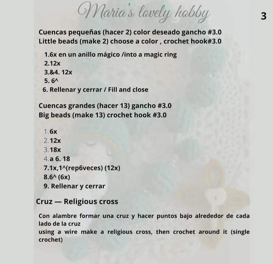 Free Crochet Pattern for Amigurumi Rosary with Virgin Mary Doll