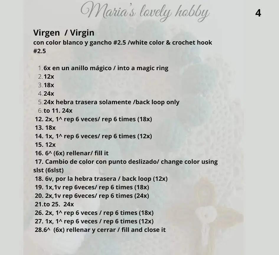 Free Crochet Pattern for Amigurumi Rosary with Virgin Mary Doll