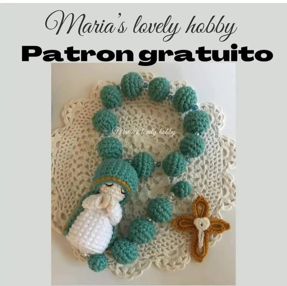 Free Crochet Pattern for Amigurumi Rosary with Virgin Mary Doll