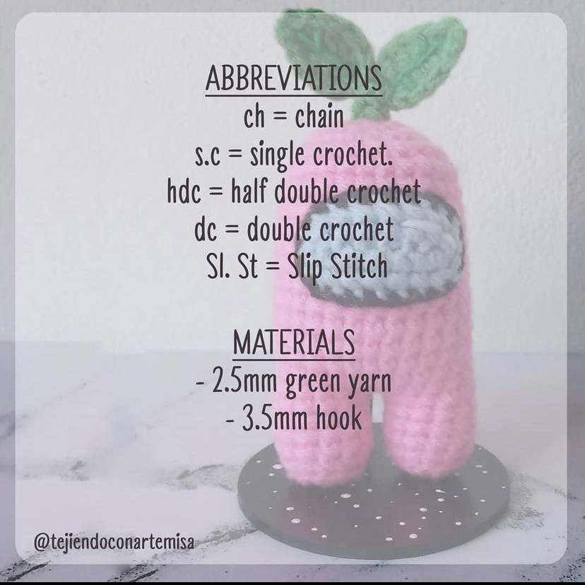 Free Crochet Pattern for Among Us Plant and Beret Amigurumi Dolls