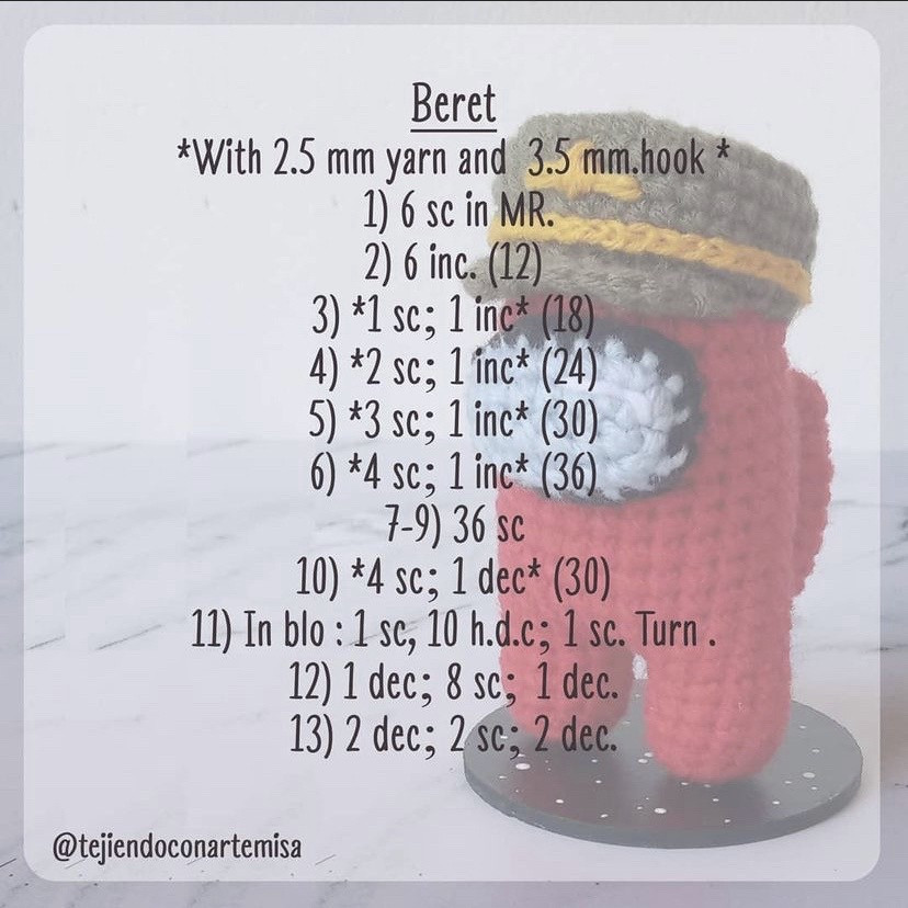 Free Crochet Pattern for Among Us Plant and Beret Amigurumi Dolls