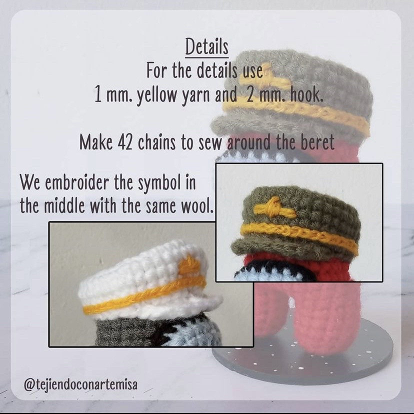 Free Crochet Pattern for Among Us Plant and Beret Amigurumi Dolls