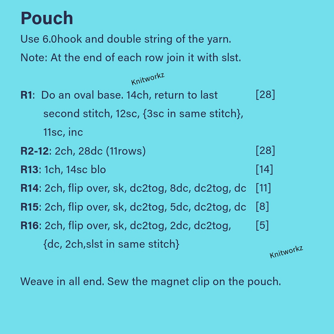 Free Crochet Pattern for Cat HP Pouch by Knitworkz