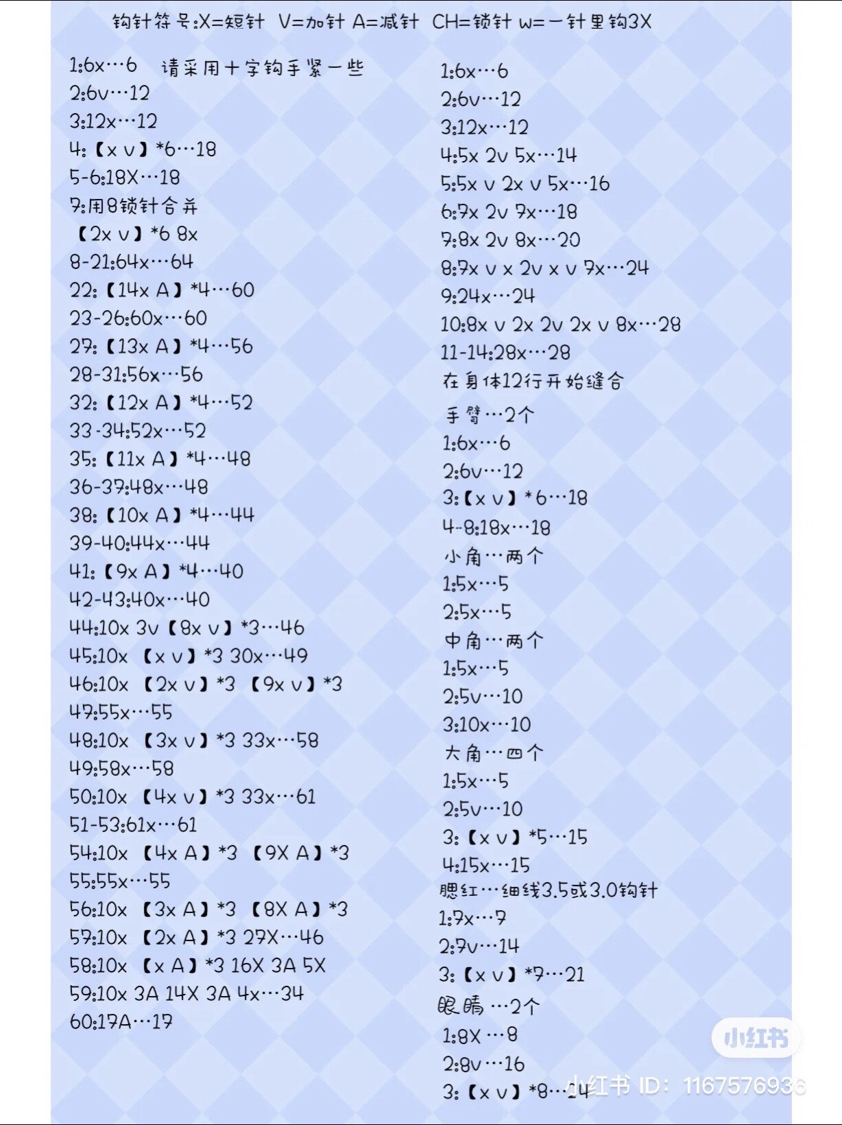 Free Crochet Pattern for Cute Amigurumi Dinosaur Doll - Green and Red Plushie Chart