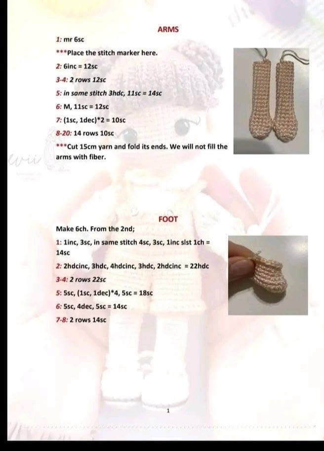 Free Crochet Pattern for Cute Amigurumi Girl Doll