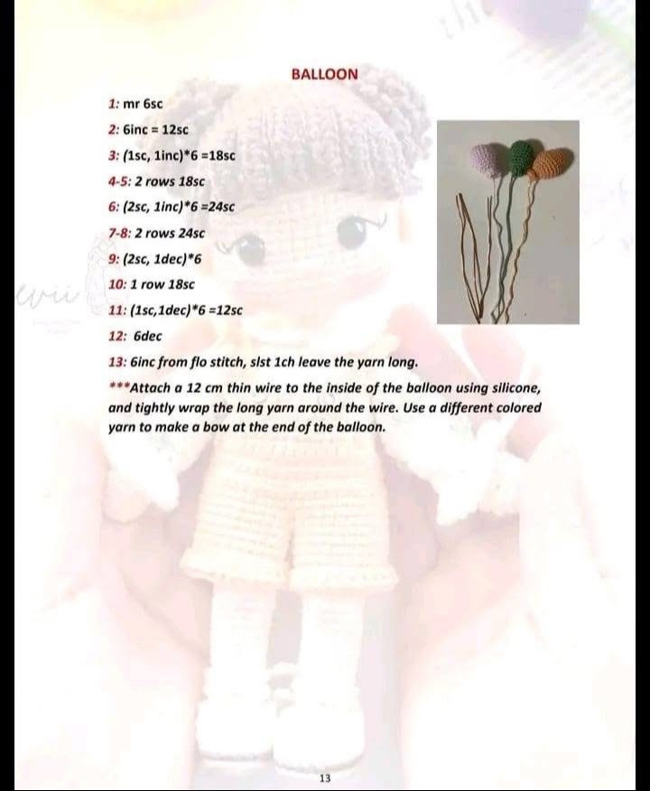 Free Crochet Pattern for Cute Amigurumi Girl Doll