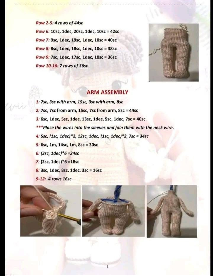 Free Crochet Pattern for Cute Amigurumi Girl Doll