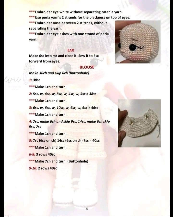 Free Crochet Pattern for Cute Amigurumi Girl Doll