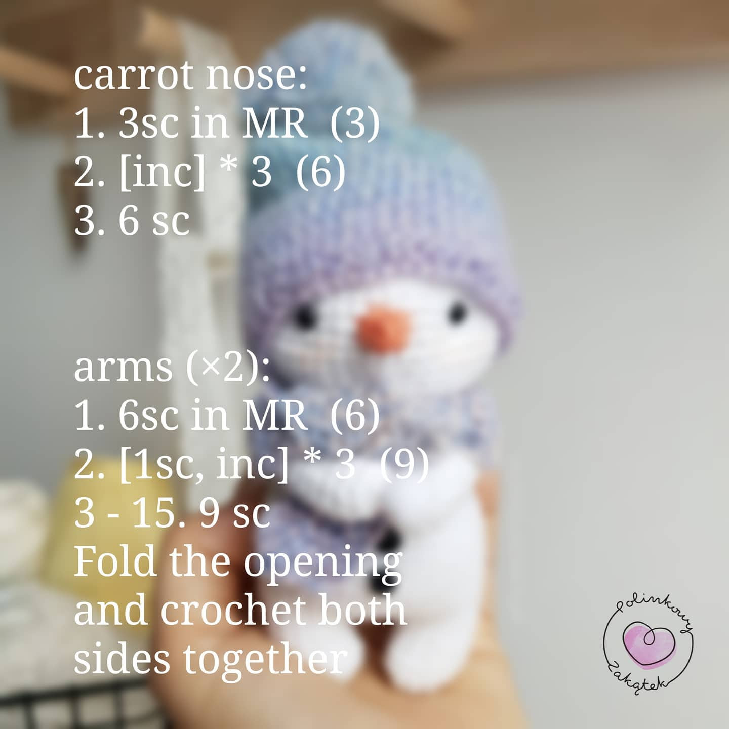 Free Crochet Pattern for Cute Amigurumi Snowman Doll