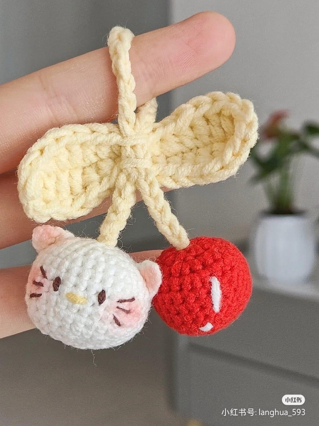 Free Crochet Pattern for Cute Animal Hair Clips and Christmas Tree Coasters