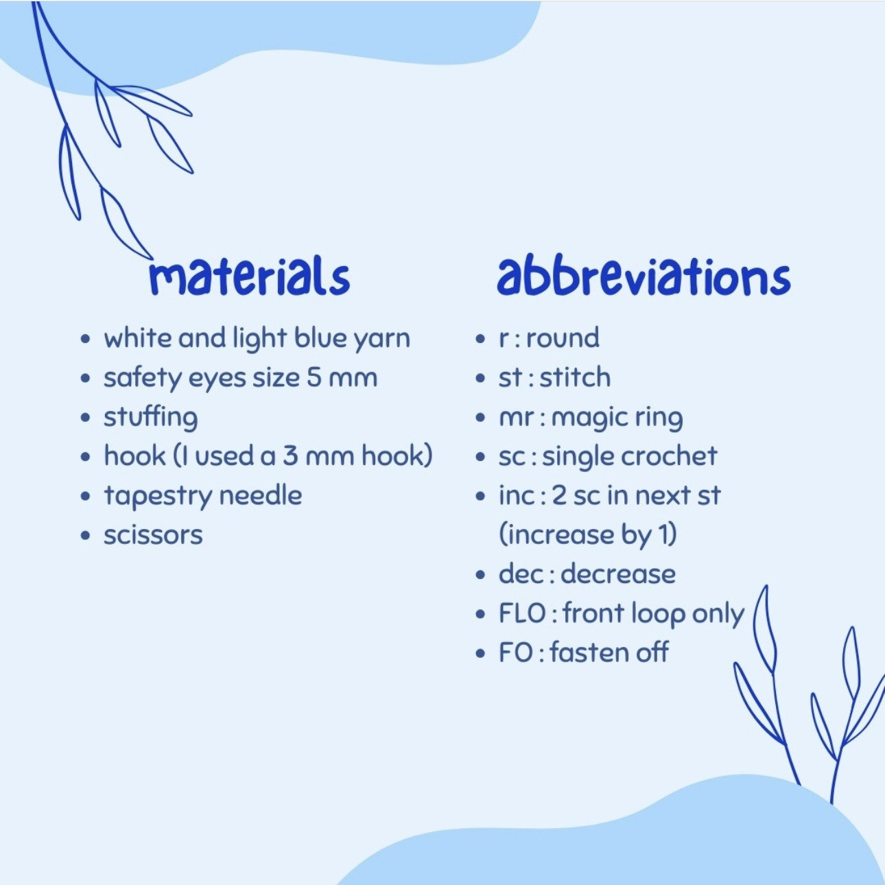 Free Crochet Pattern for Cute Blue and White Hedgehog Amigurumi