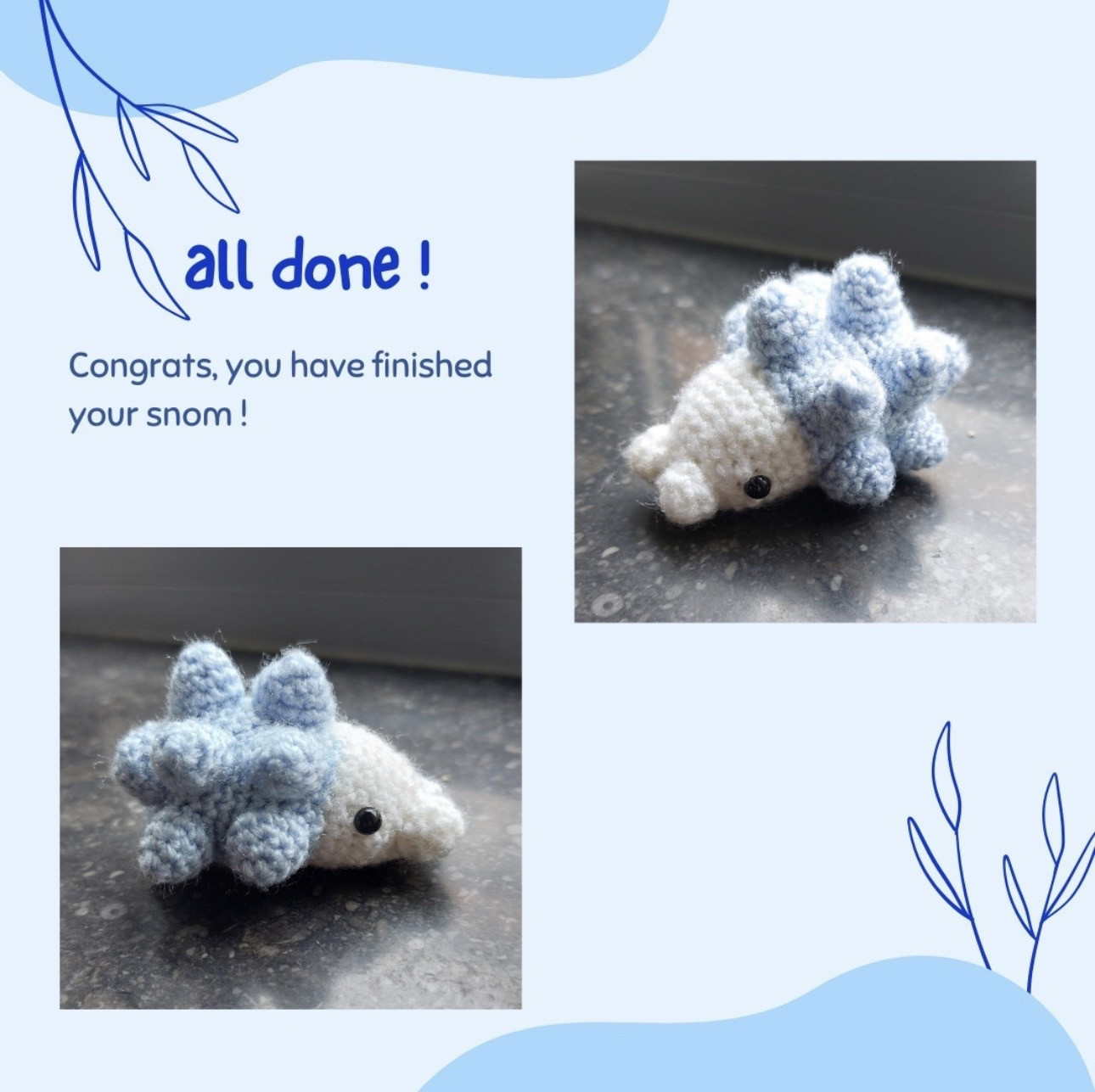 Free Crochet Pattern for Cute Blue and White Hedgehog Amigurumi
