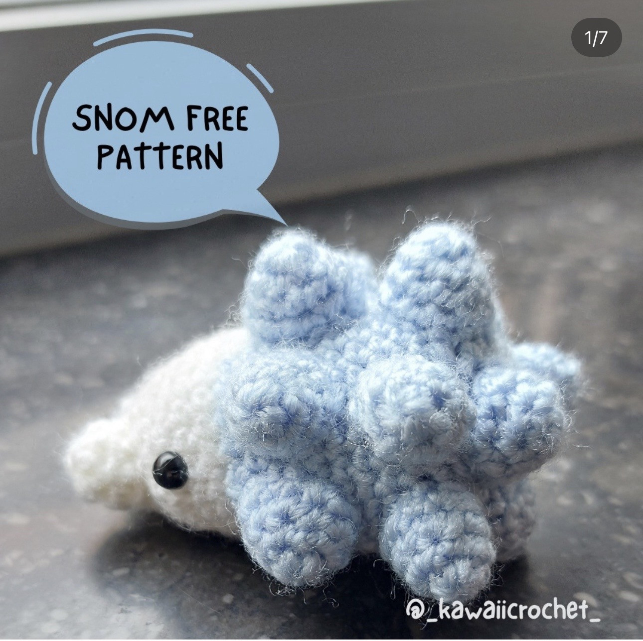 Free Crochet Pattern for Cute Blue and White Hedgehog Amigurumi