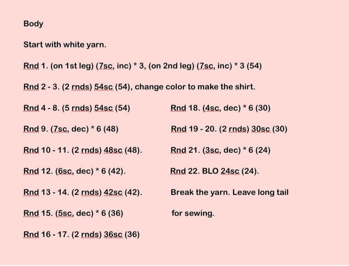 Free Crochet Pattern for Cute Bunny and Cat Amigurumi Dolls Part 1