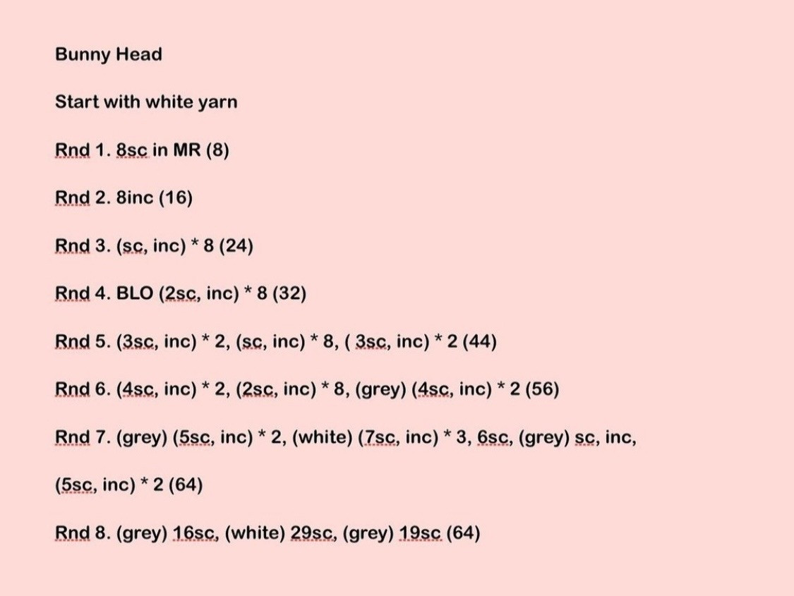 Free Crochet Pattern for Cute Bunny and Cat Amigurumi Dolls Part 1