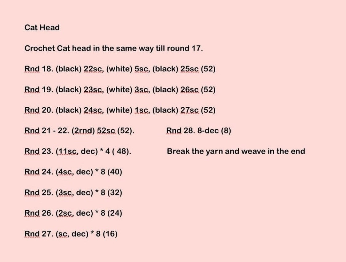 Free Crochet Pattern for Cute Bunny and Cat Amigurumi Dolls Part 1