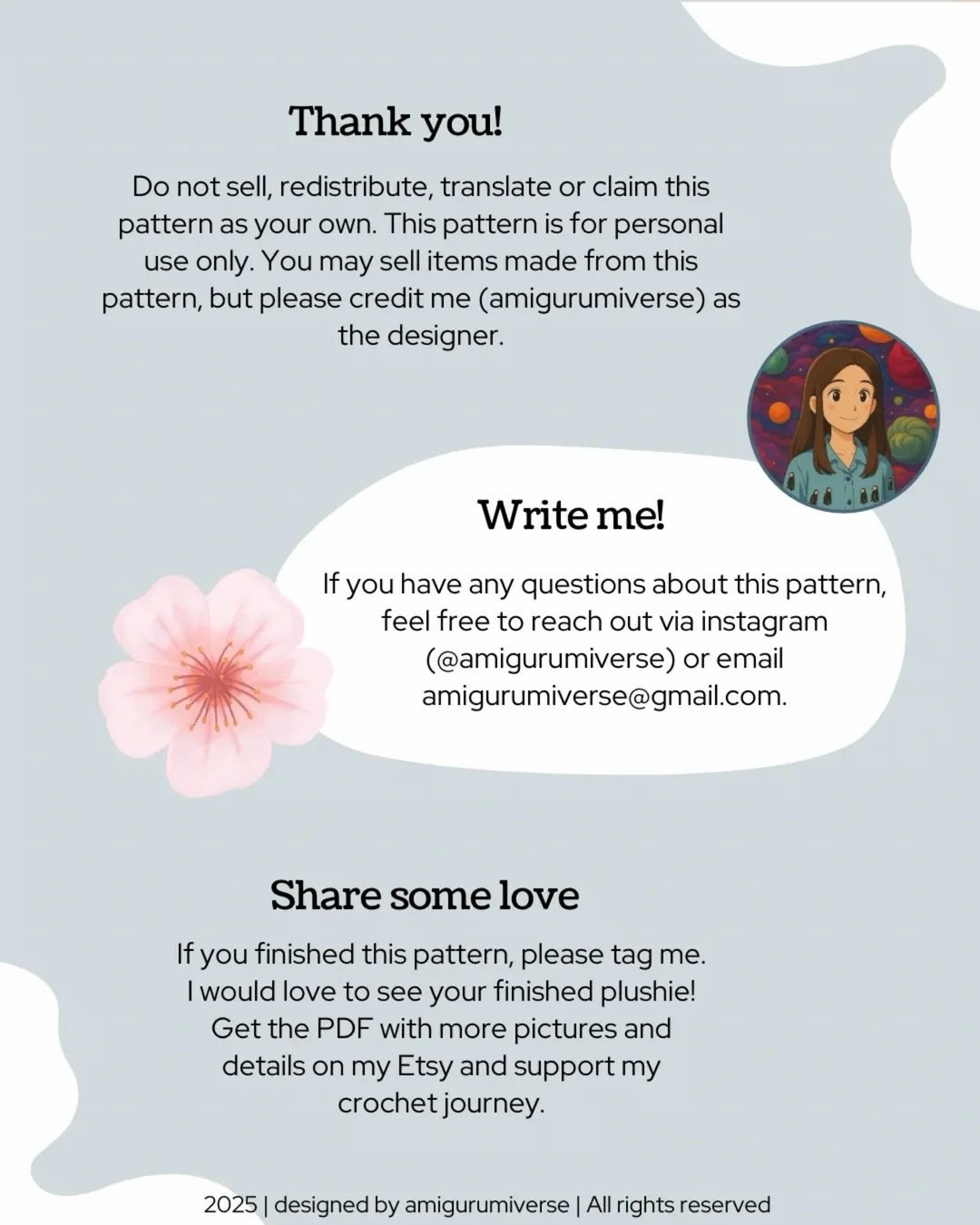 Free Crochet Pattern for Cute Cherry Blossom Amigurumi with Chenille Yarn