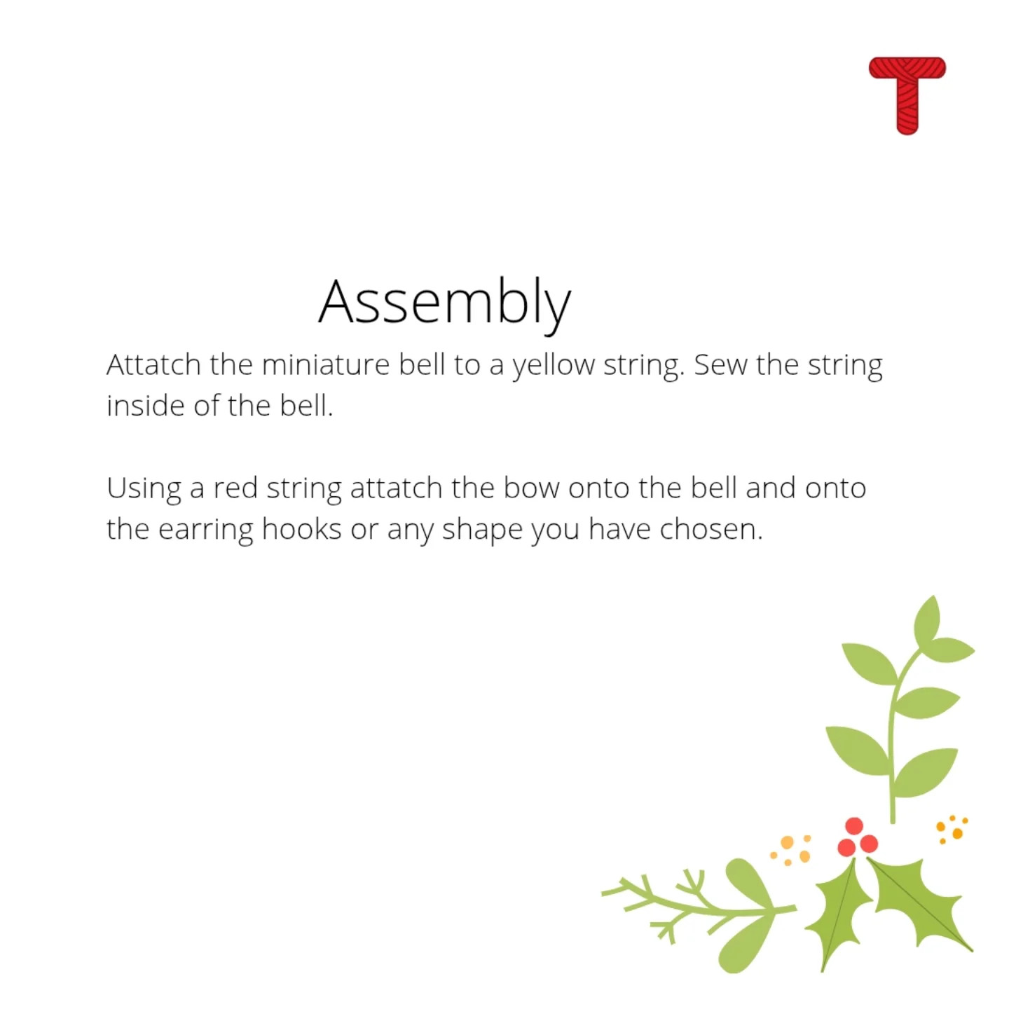 Free Crochet Pattern for Cute Christmas Bell Earrings with Red Bow