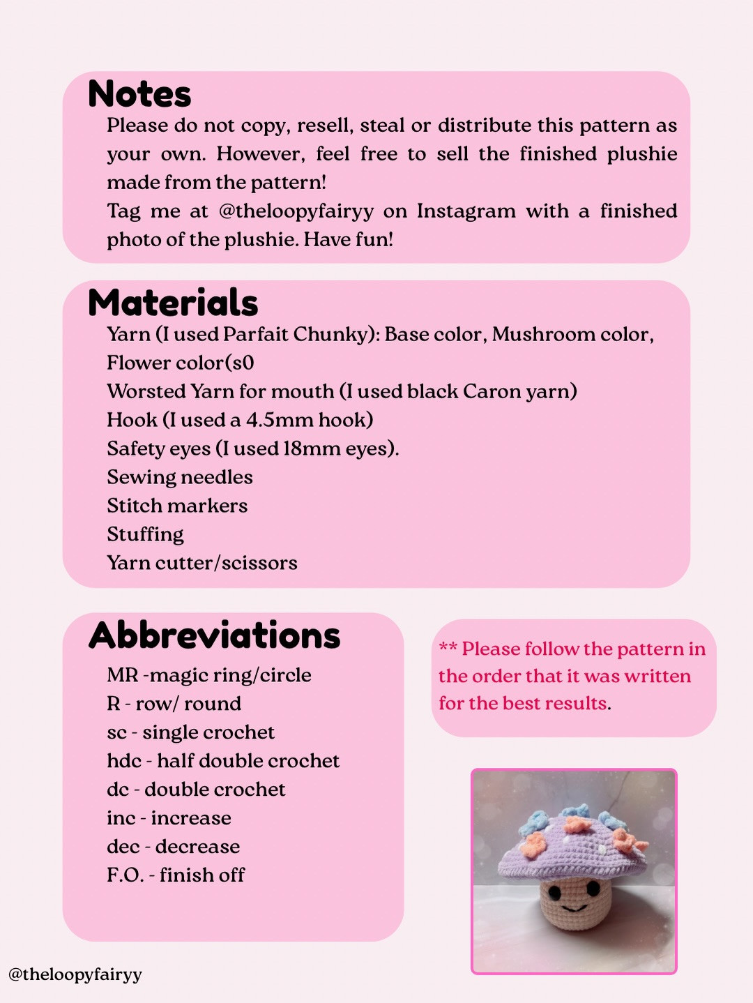 Free Crochet Pattern for Cute Flower Mushroom Amigurumi with Detailed Instructions