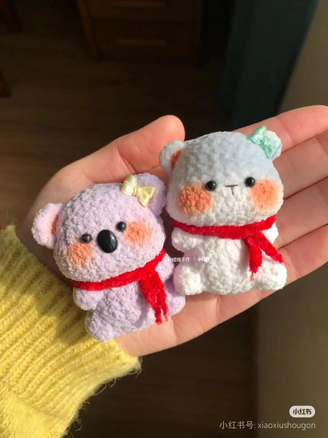 Free Crochet Pattern for Cute Mini Koala and Bear Amigurumi Keychains