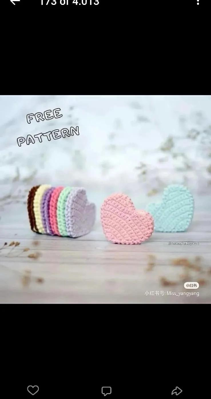 Free Crochet Pattern for Cute Pastel Heart Keychains - Step by Step Chart Tutorial