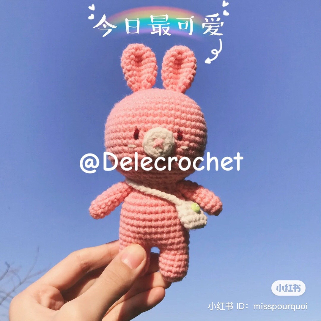Free Crochet Pattern for Cute Pink Bunny Amigurumi with Bag