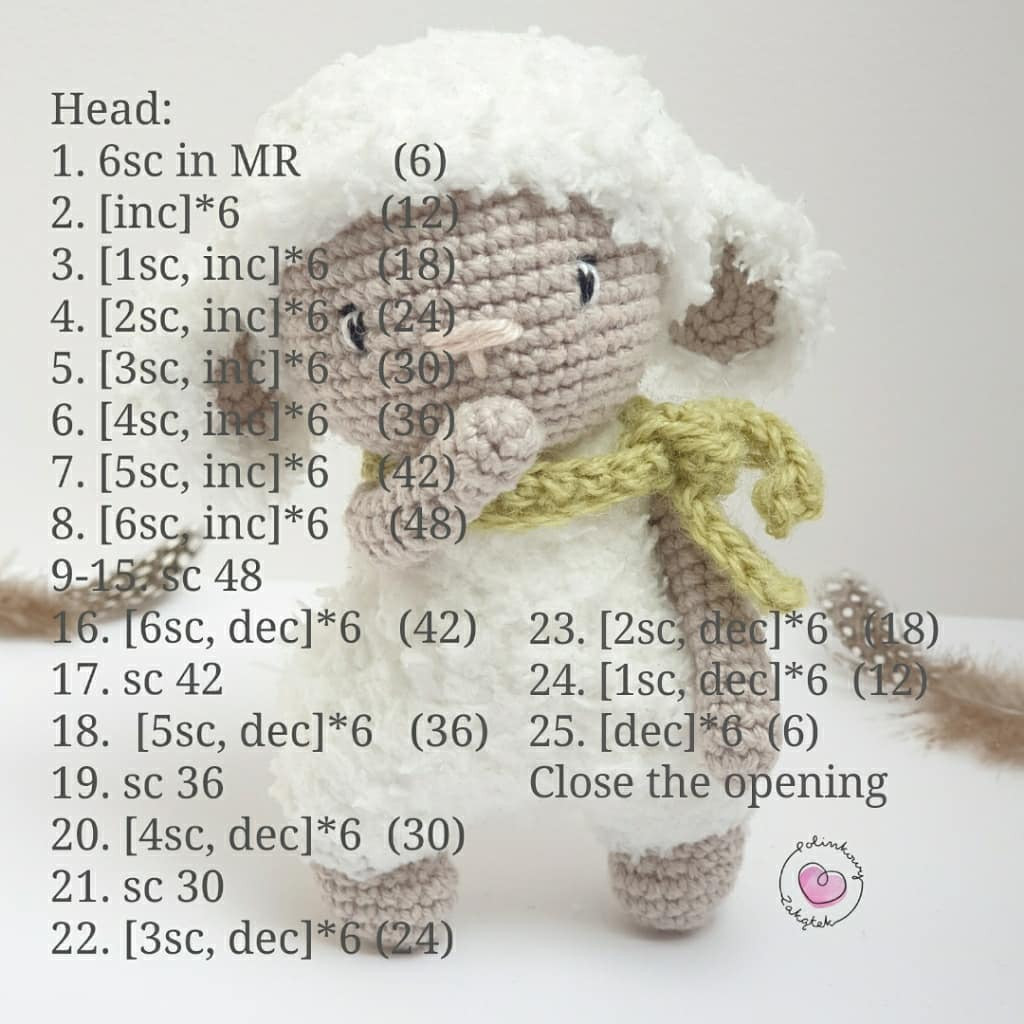 Free Crochet Pattern for Cute Sheep Amigurumi Doll