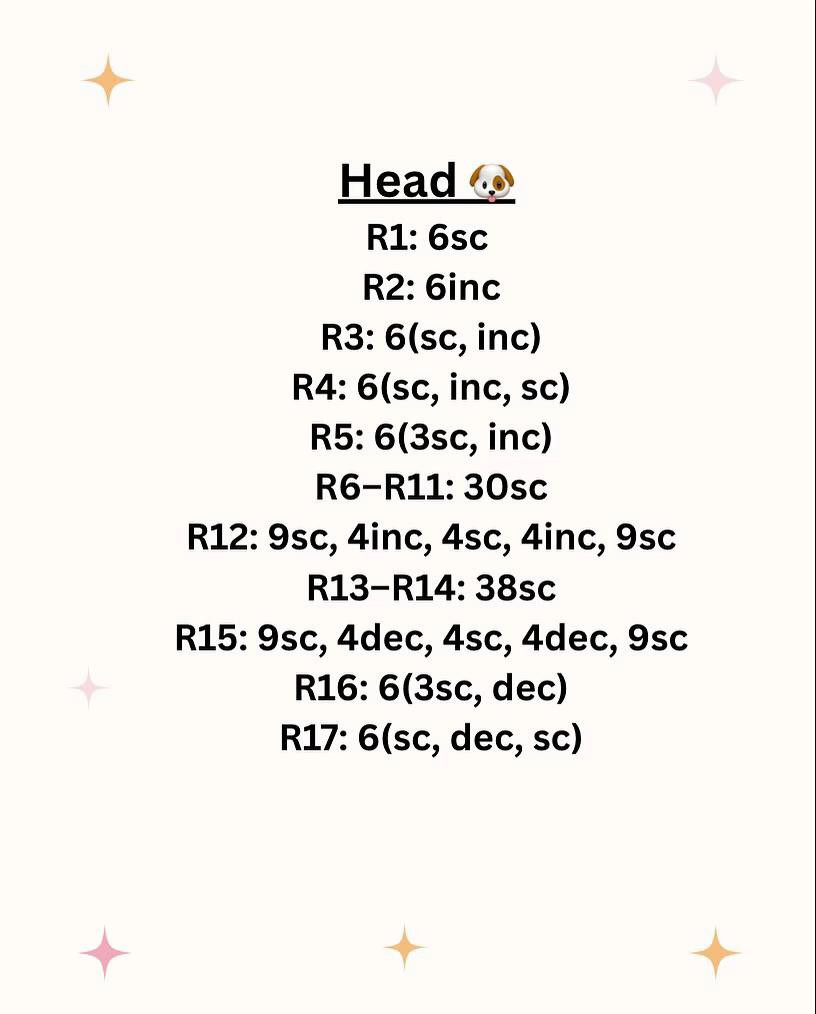 Free Crochet Pattern for Cute White Puppy Amigurumi with Flower and Apple