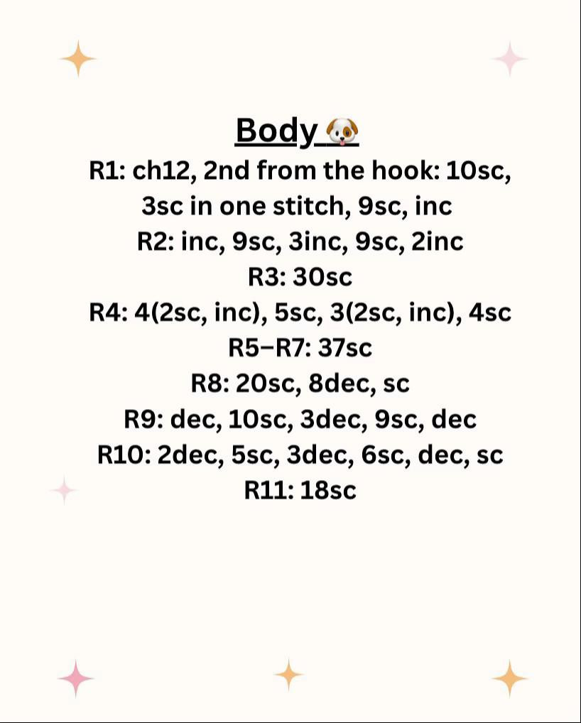 Free Crochet Pattern for Cute White Puppy Amigurumi with Flower and Apple