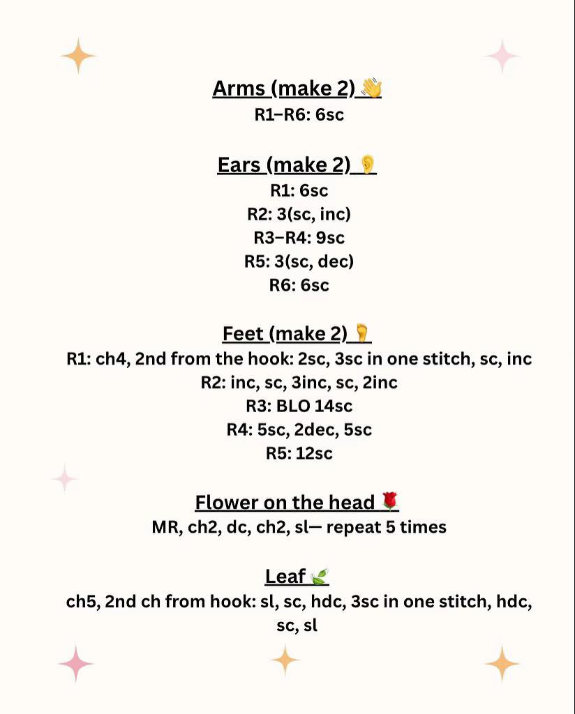 Free Crochet Pattern for Cute White Puppy Amigurumi with Flower and Apple