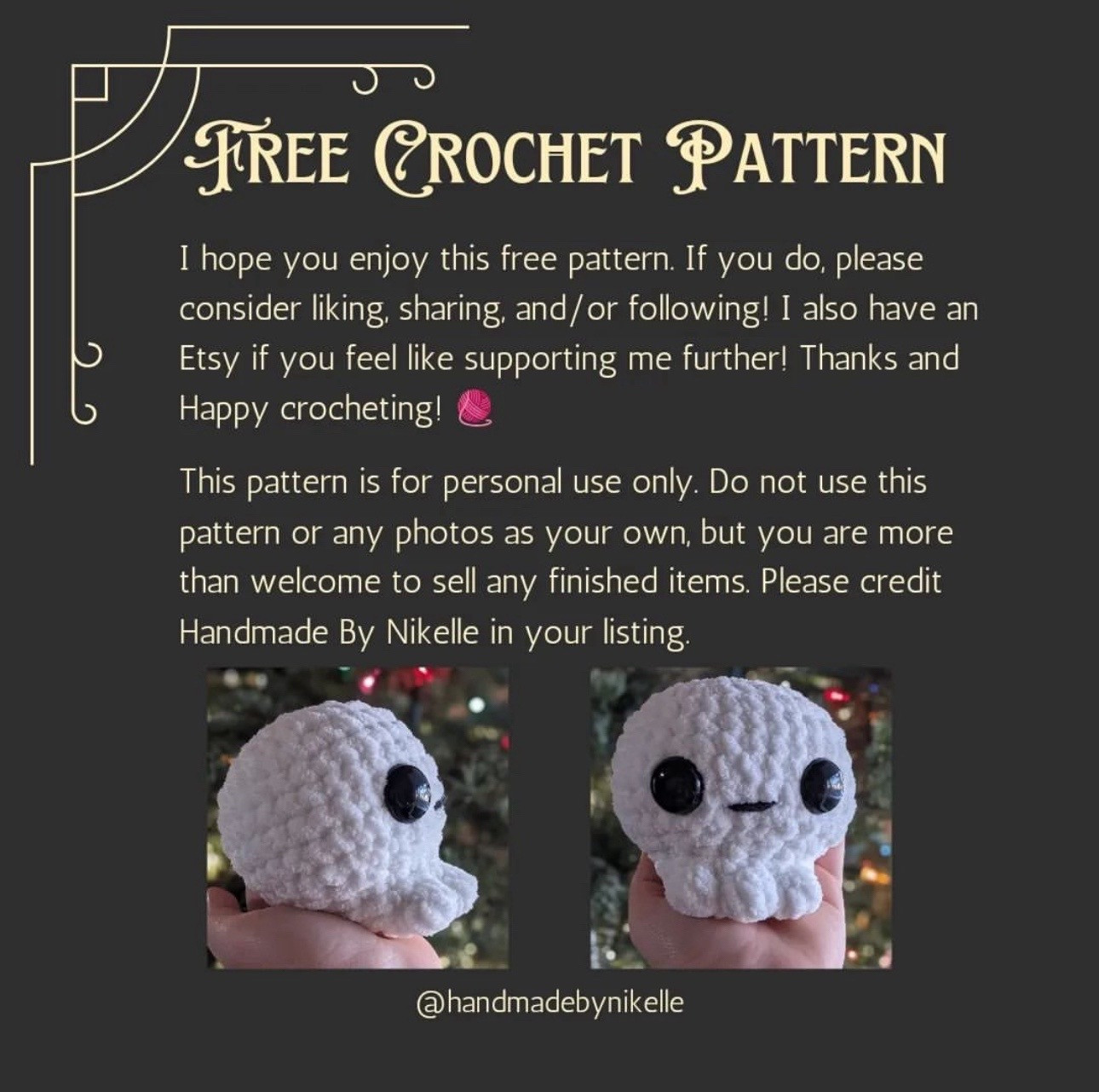 Free Crochet Pattern for Cute White Skull Amigurumi with Bobble Stitch