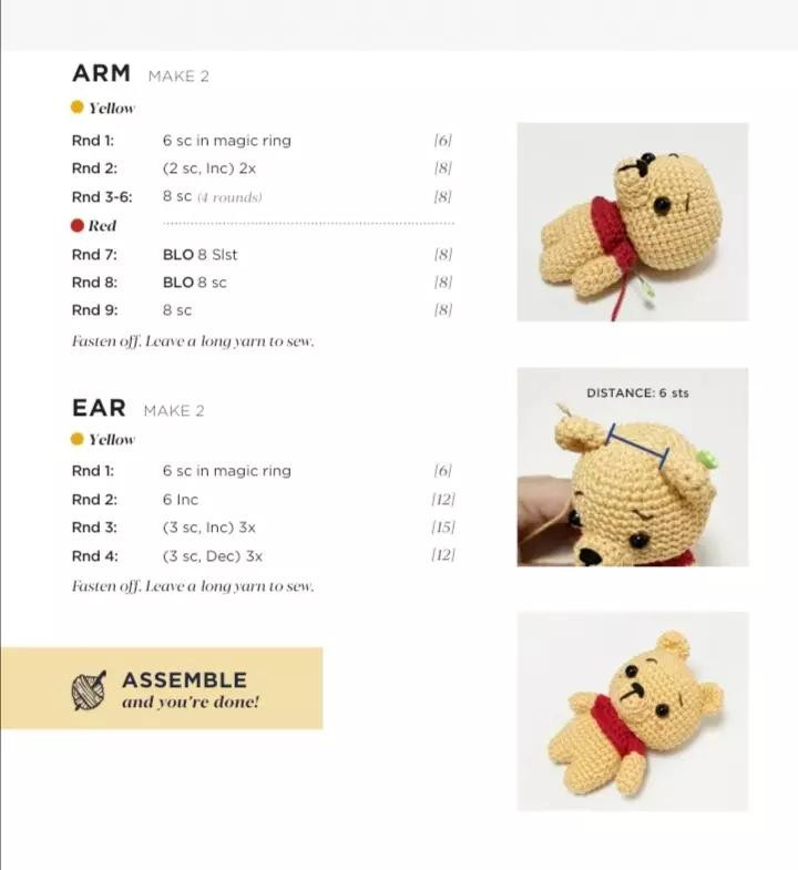 Free Crochet Pattern for Cute Winnie the Pooh Amigurumi Doll
