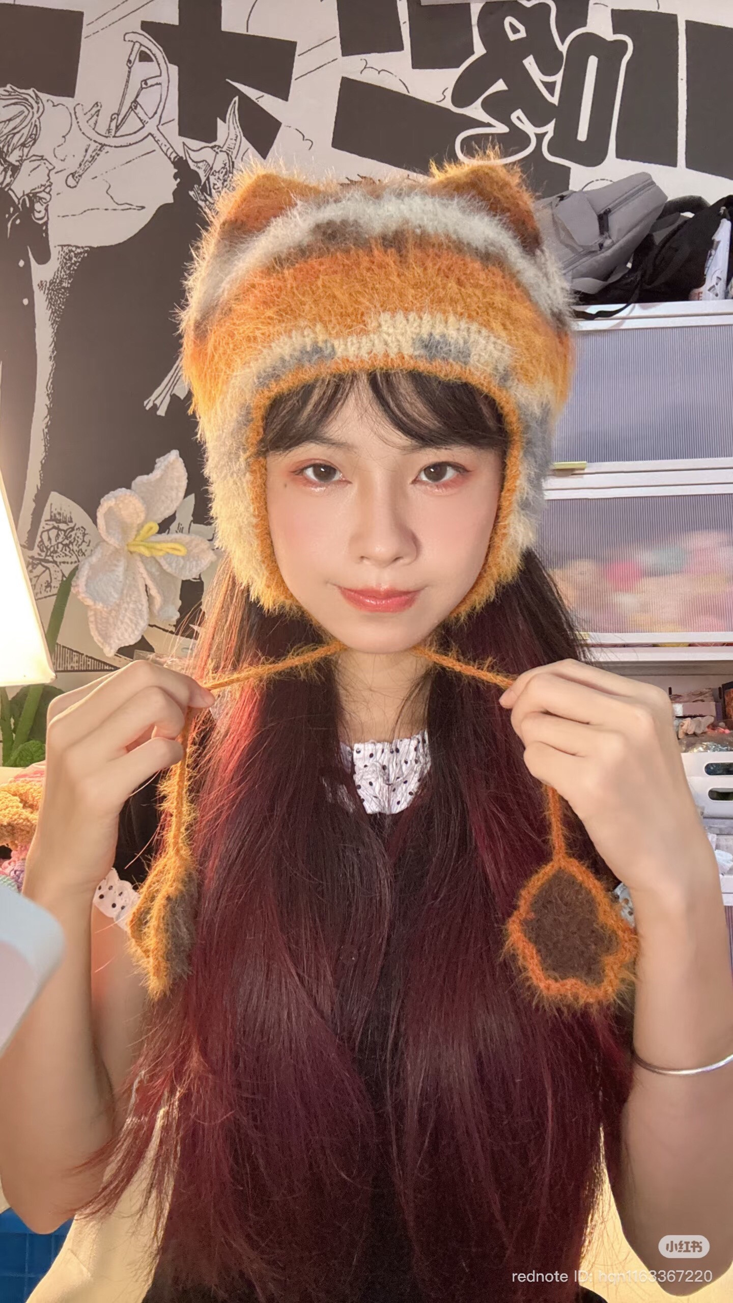 Free Crochet Pattern for Fluffy Cat Ear Hat with Paw Charm