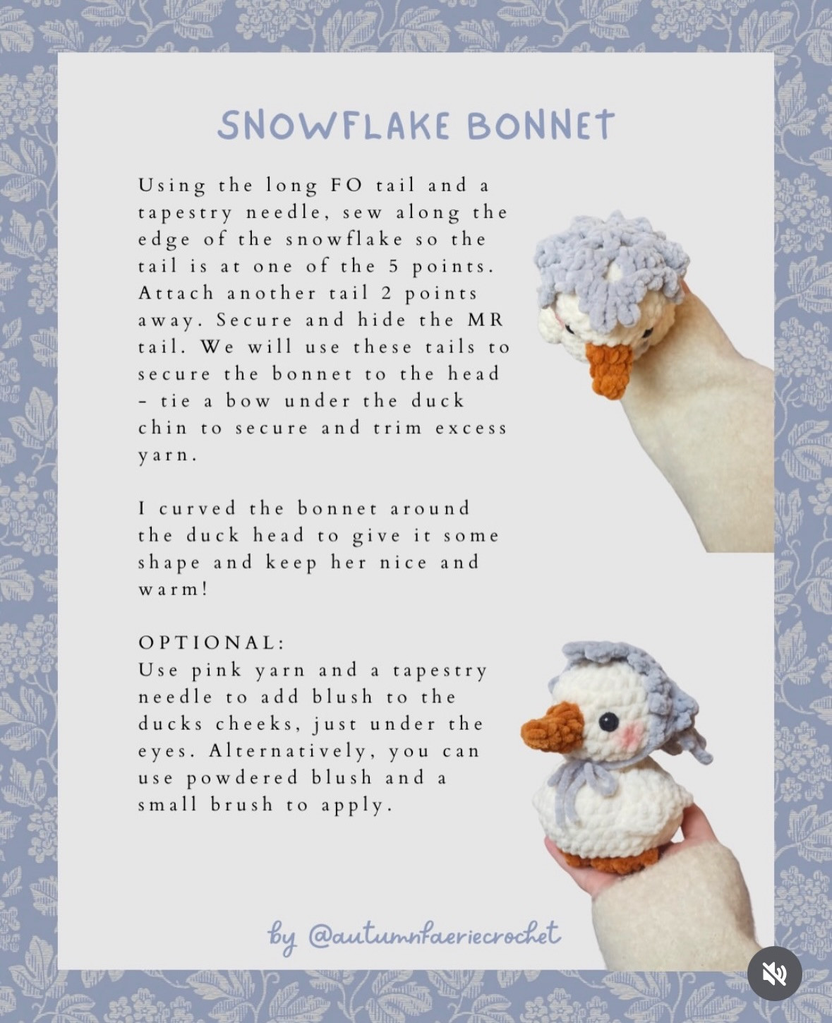 Free Crochet Pattern for Little Miss Snowflake Duckling Amigurumi