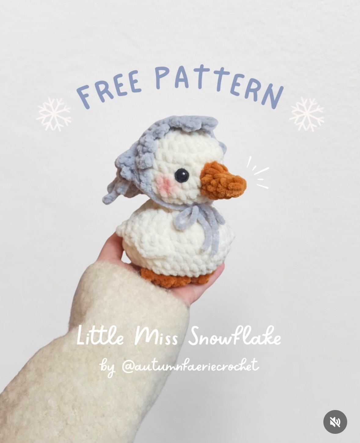 Free Crochet Pattern for Little Miss Snowflake Duckling Amigurumi