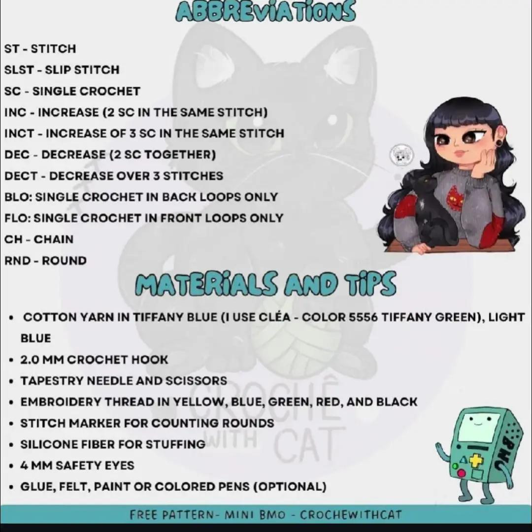 Free Crochet Pattern for Mini BMO Amigurumi Doll from Adventure Time