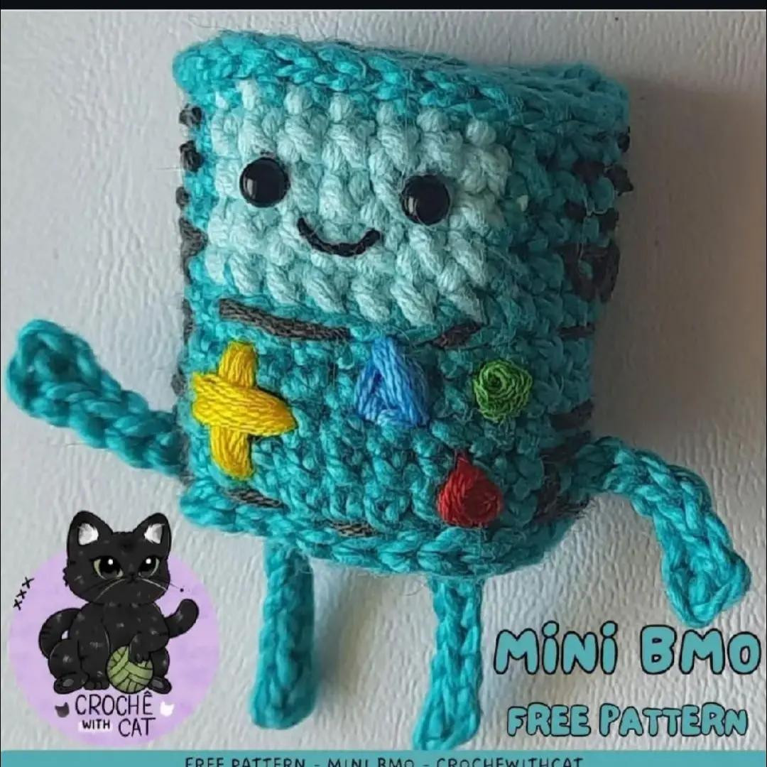 Free Crochet Pattern for Mini BMO Amigurumi Doll from Adventure Time