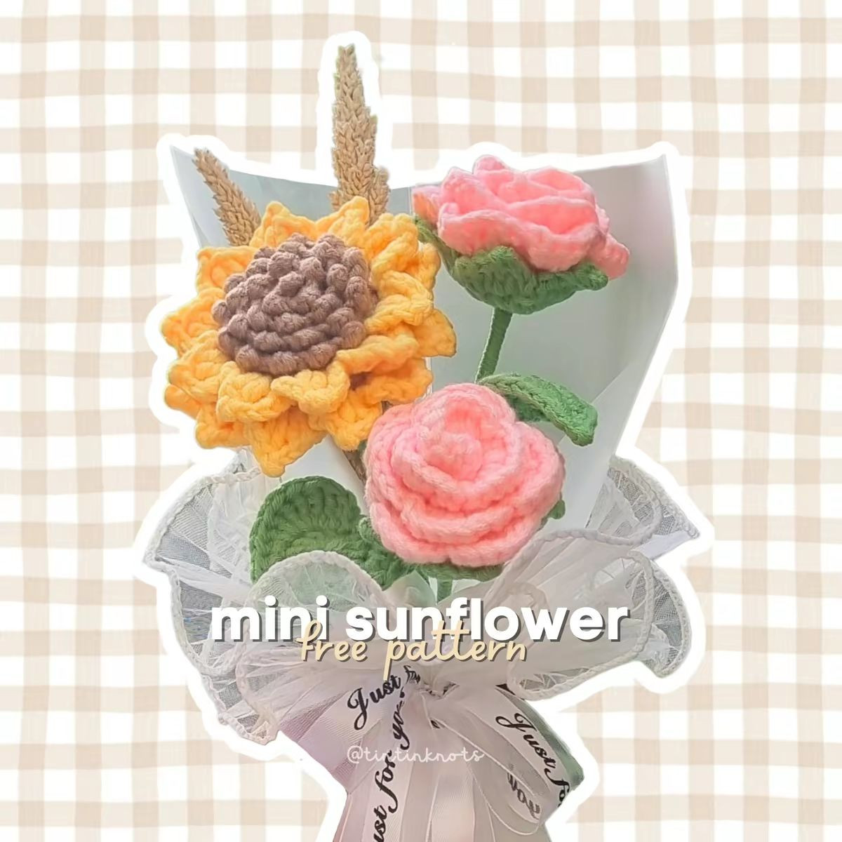 Free Crochet Pattern for Mini Sunflower Bouquet