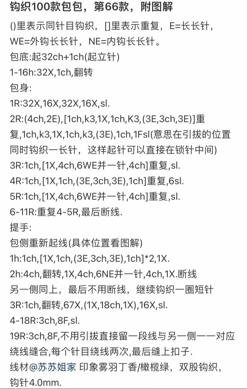 Free Crochet Pattern for Purple and Green Flower Stitch Handbag with Button Detail