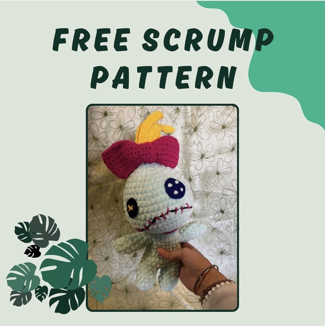 Free Crochet Pattern for Scrump Doll with Bow and Hair