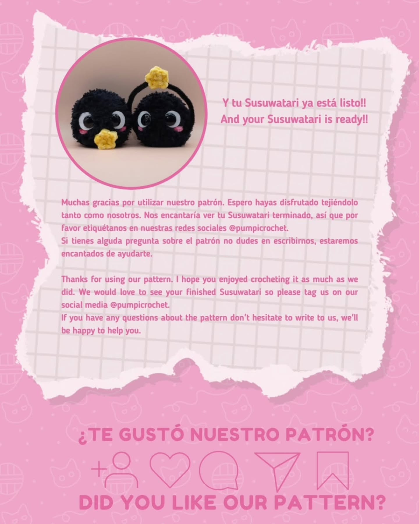 Free Crochet Pattern for Susuwatari (Soot Sprite) Amigurumi Doll