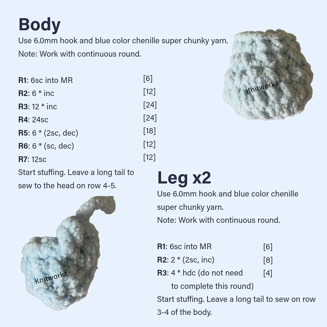 Free Crochet Pattern for Zimomo Angel In Clouds Amigurumi Doll by Knitworkz